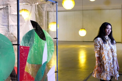Anicka Yi at her solo exhibition “Metaspore,” Hangar Bicocca, Milan, 2022.
