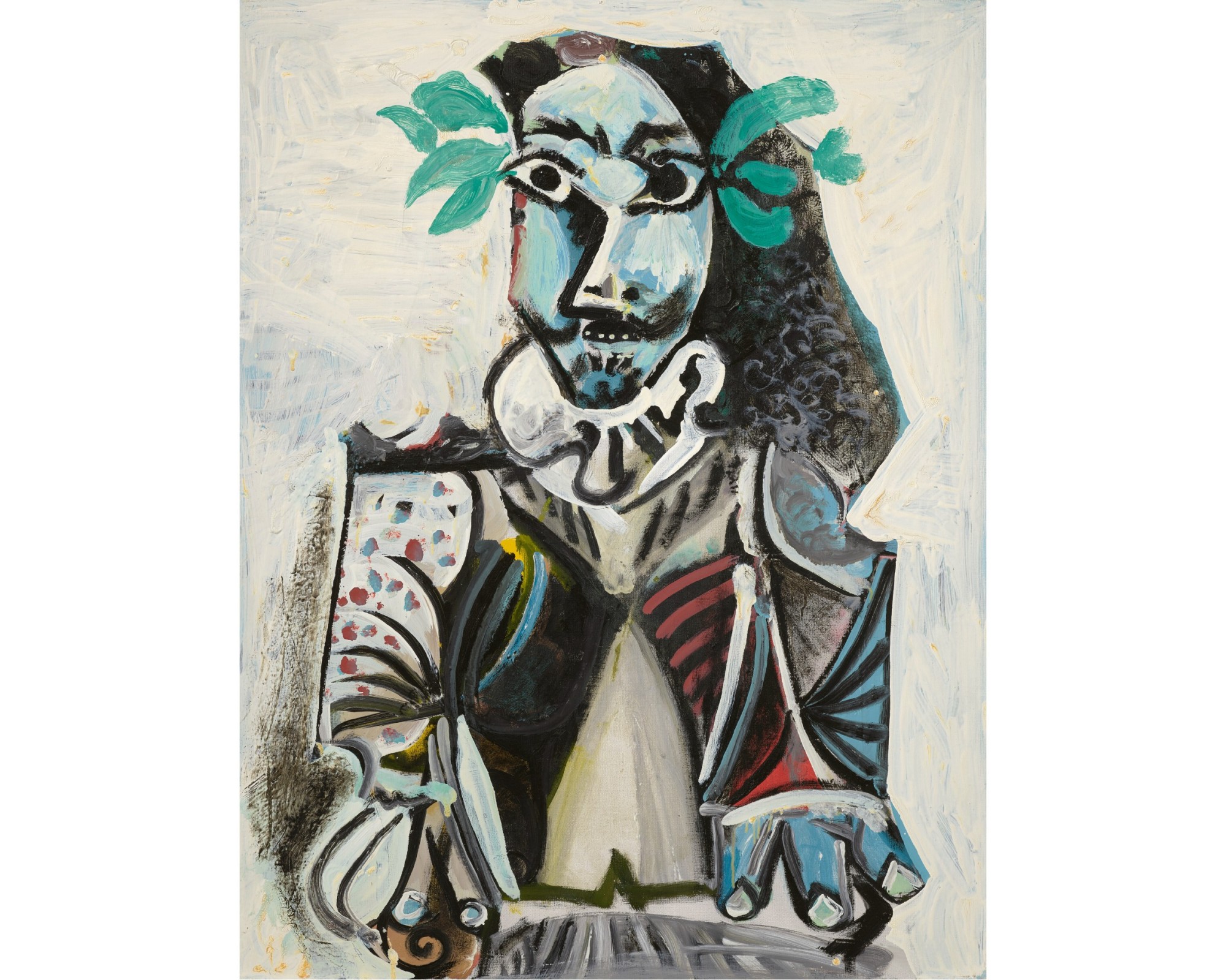 Pablo Picasso's 1969 painting Buste d'homme lauré.